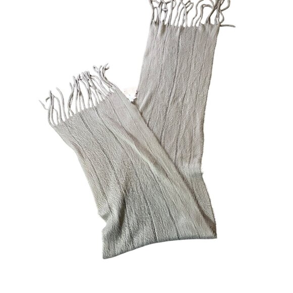 NWT Lauren Conrad Scarf Grey Soft Acrylic with Fringe 74” Long - Picture 2 of 6